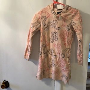 Adorable hooded dress for girls size 10 blush pink with snakes on it hardly worn